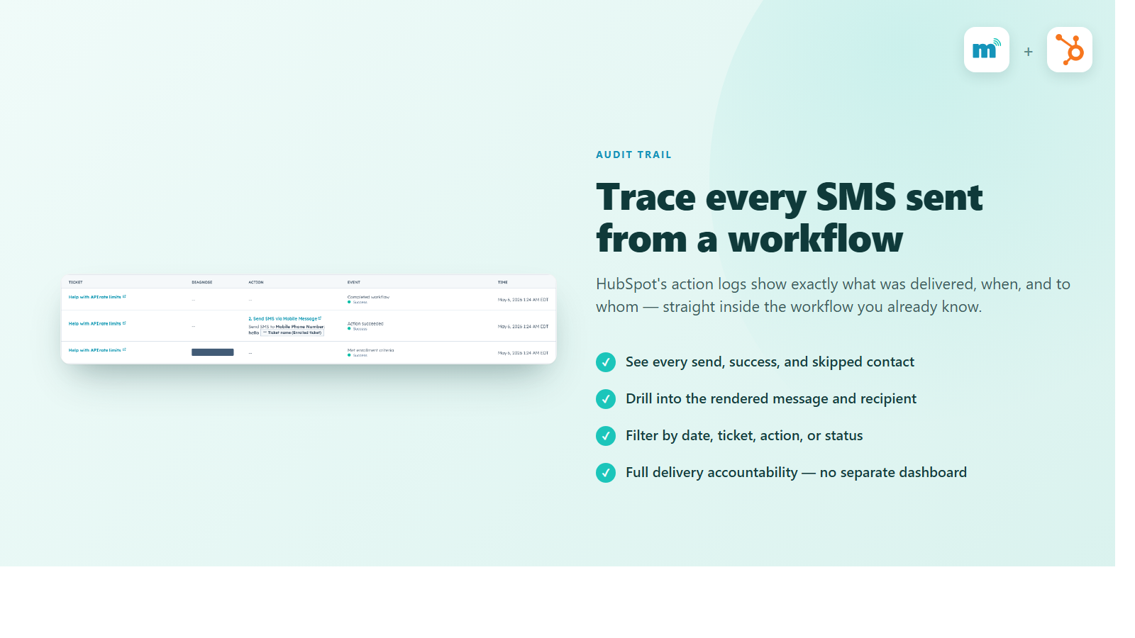 Trace every SMS sent from a workflow